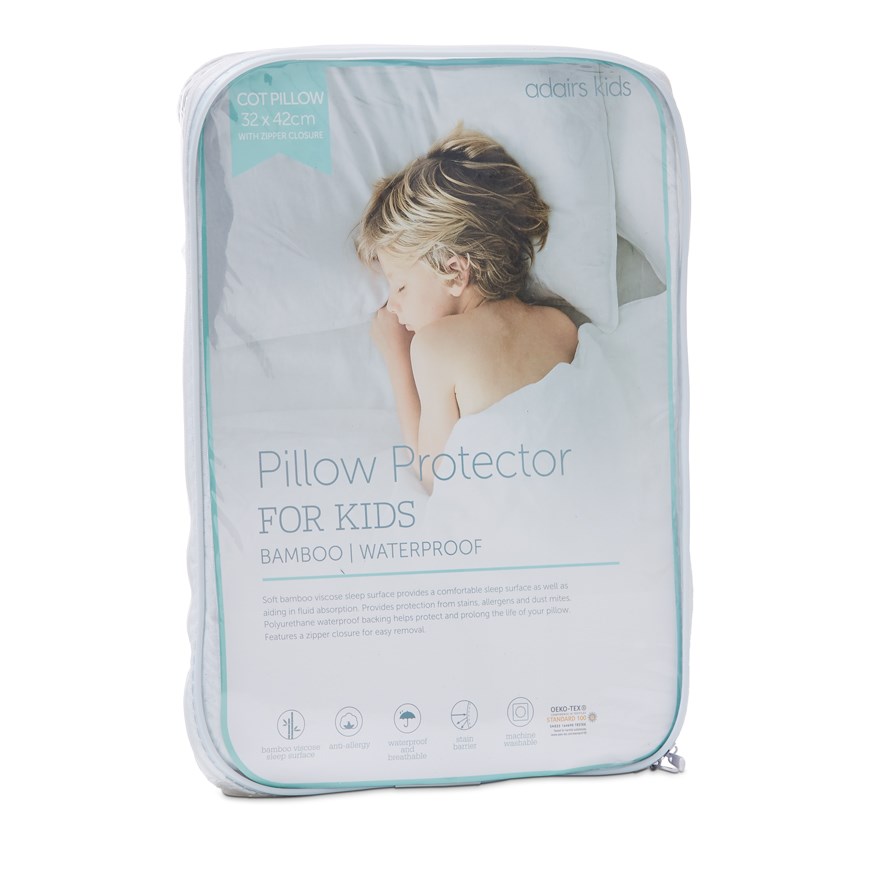 Kids Bamboo Cot Waterproof Pillow Protector