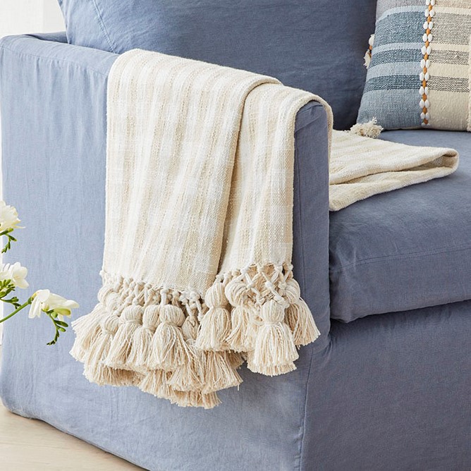Zola Natural & White Throw