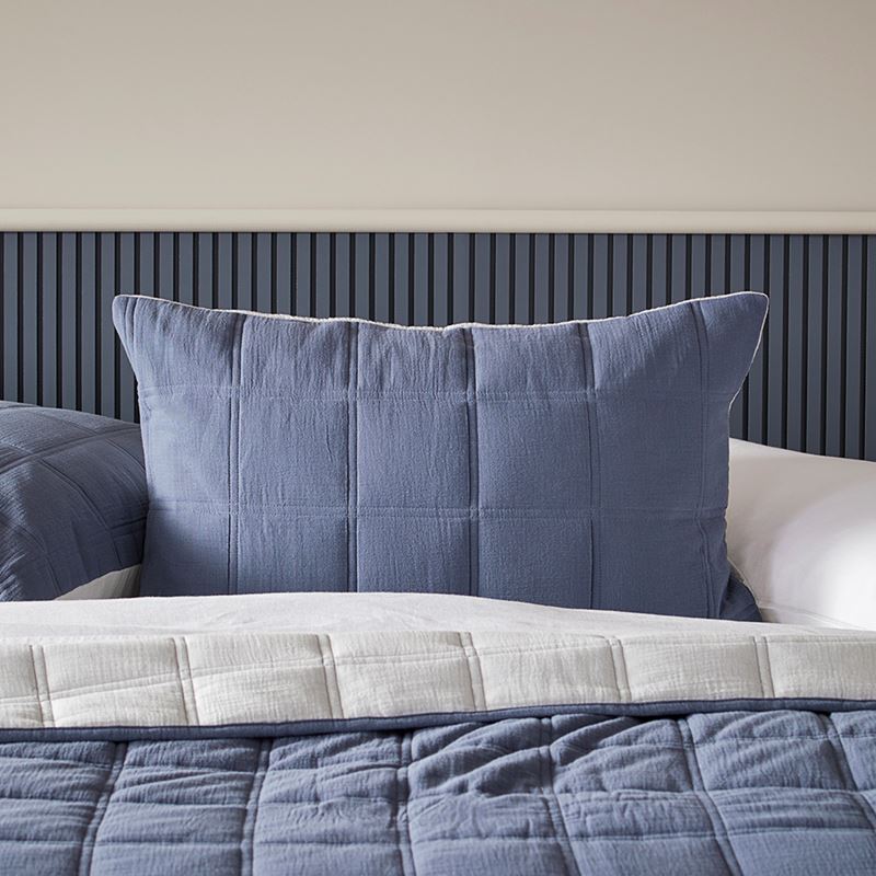 Crinkle Cotton Denim Quilted Coverlet Separates