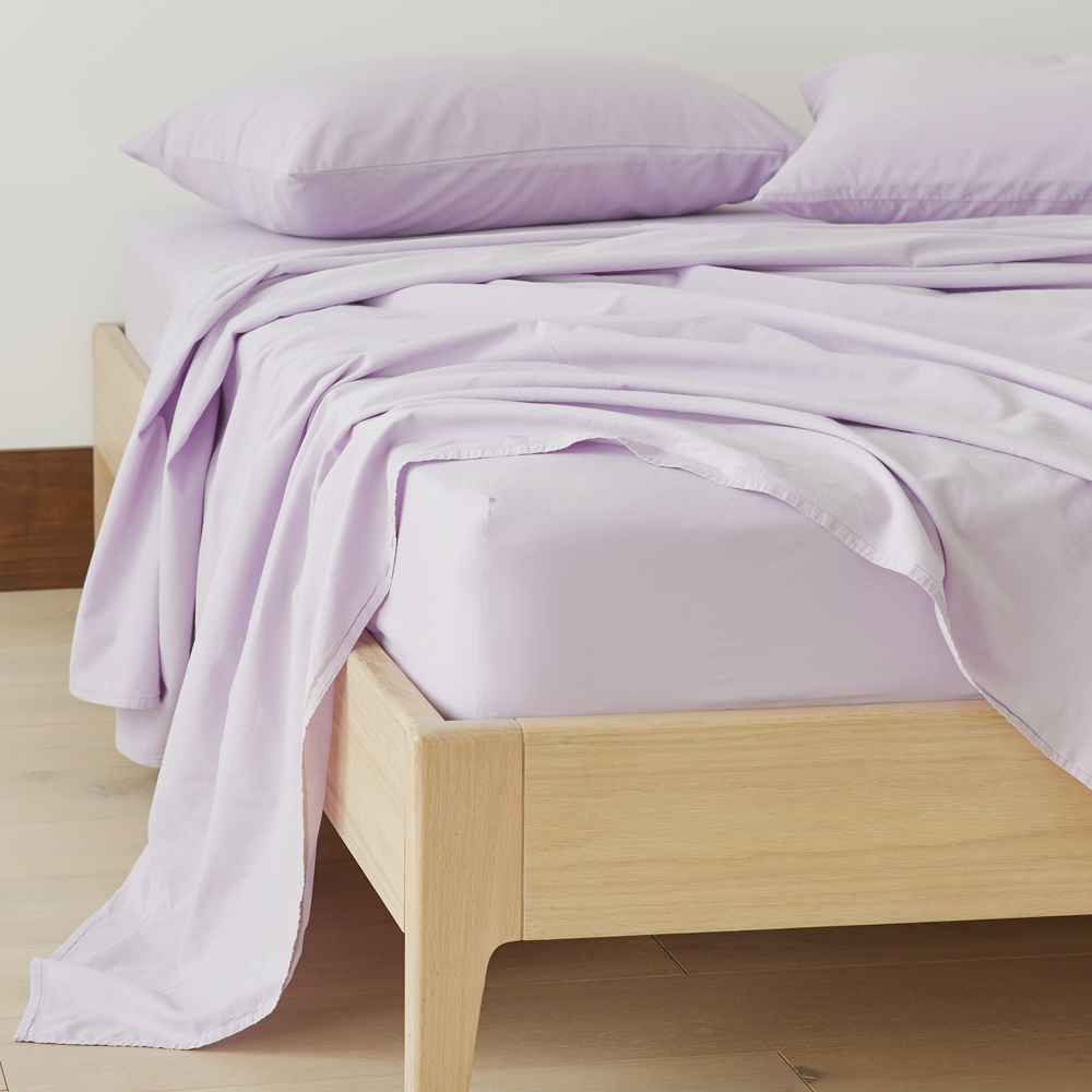 Stonewashed Cotton Lilac Sheet Set