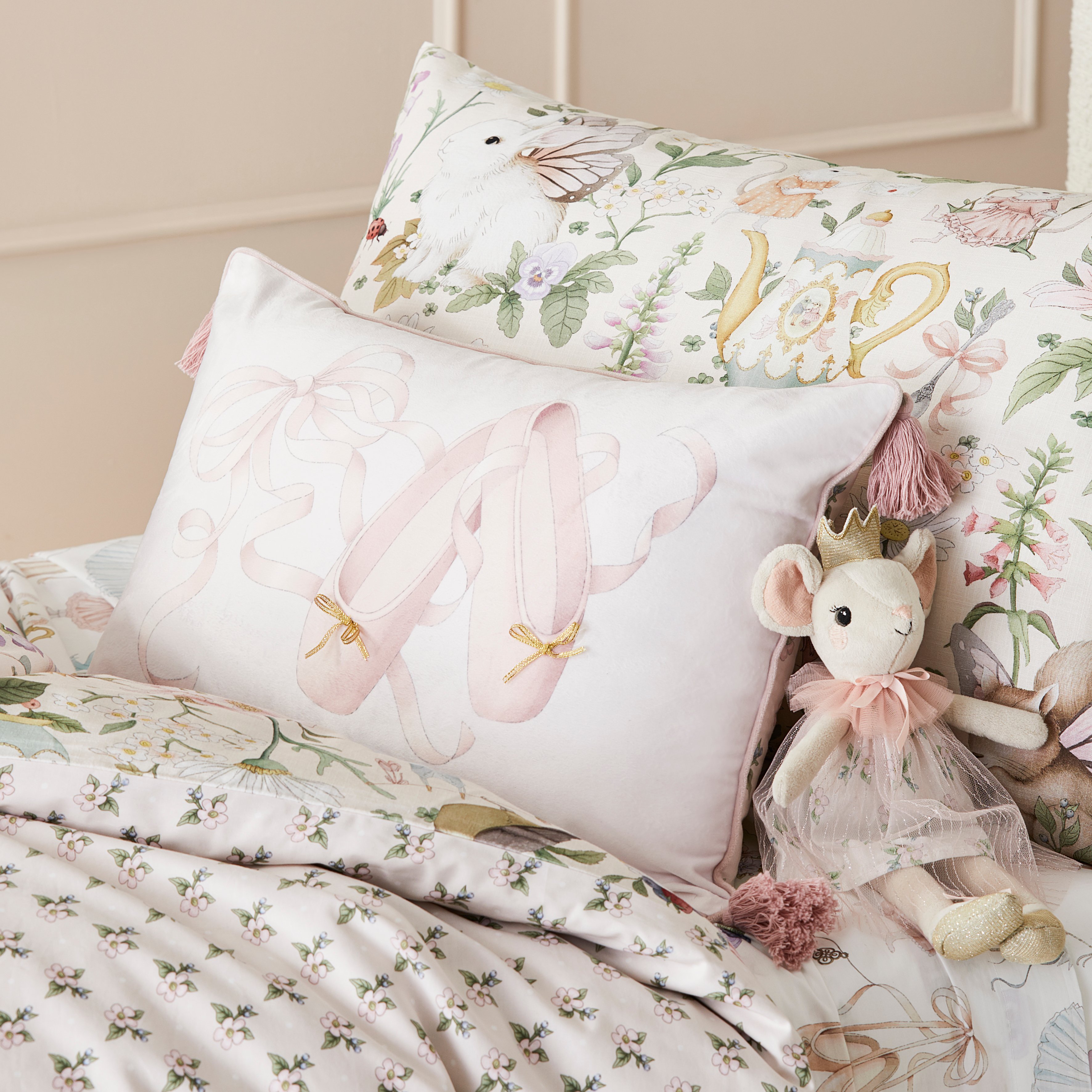 Fleur Harris Ballet Slippers Velvet Cushion