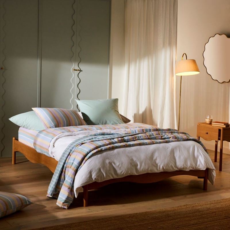 Broadway Gold & Natural Floor Light