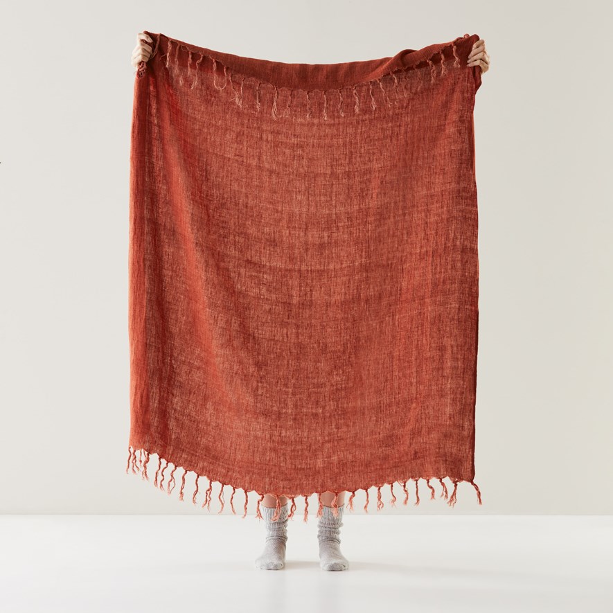Malmo Rust Linen Throw