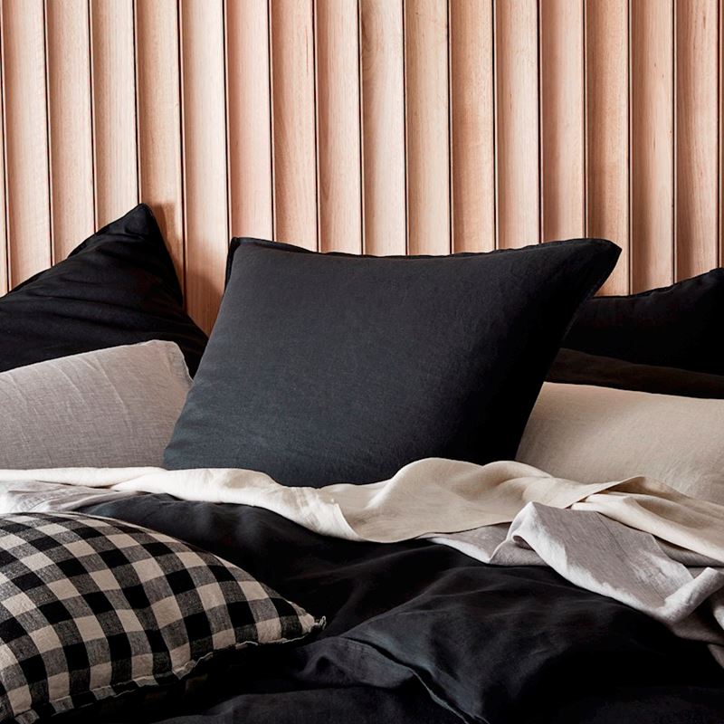 Vintage Washed Linen Onyx Quilt Cover Separates