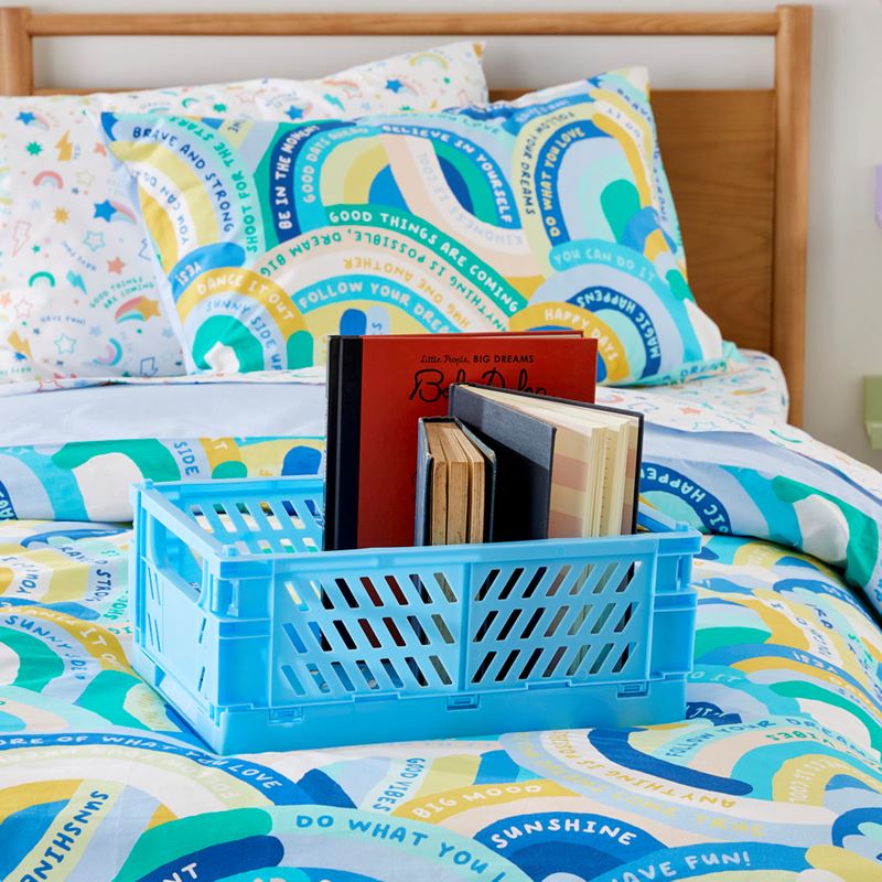 Foldable Blue Large Storage Boxes Pack of 2