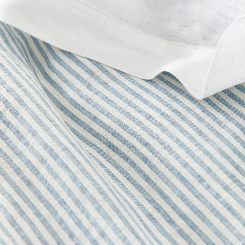Vintage Washed Linen Blue Stripe Quilt Cover Separates
