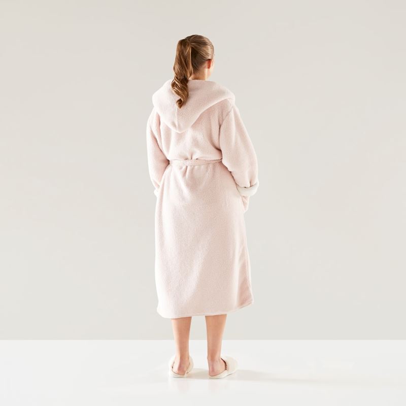 Sherpa Dusty Pink Hooded Bathrobe