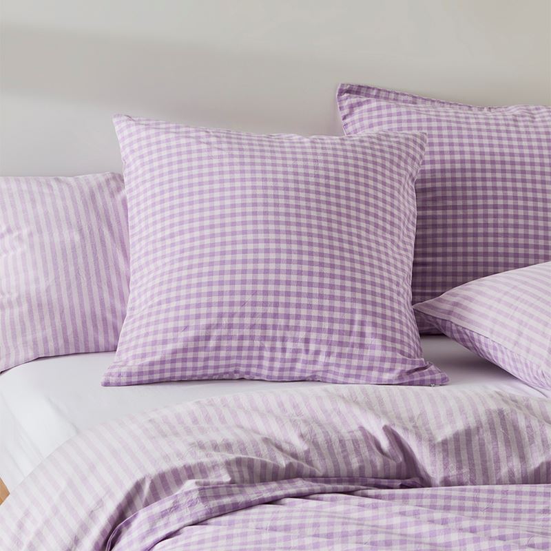 Carrie Lilac Gingham Quilt Cover Set + Separates
