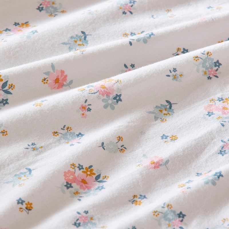 Lottie Vintage Pastel Pink Floral Flannelette Quilt Cover Set