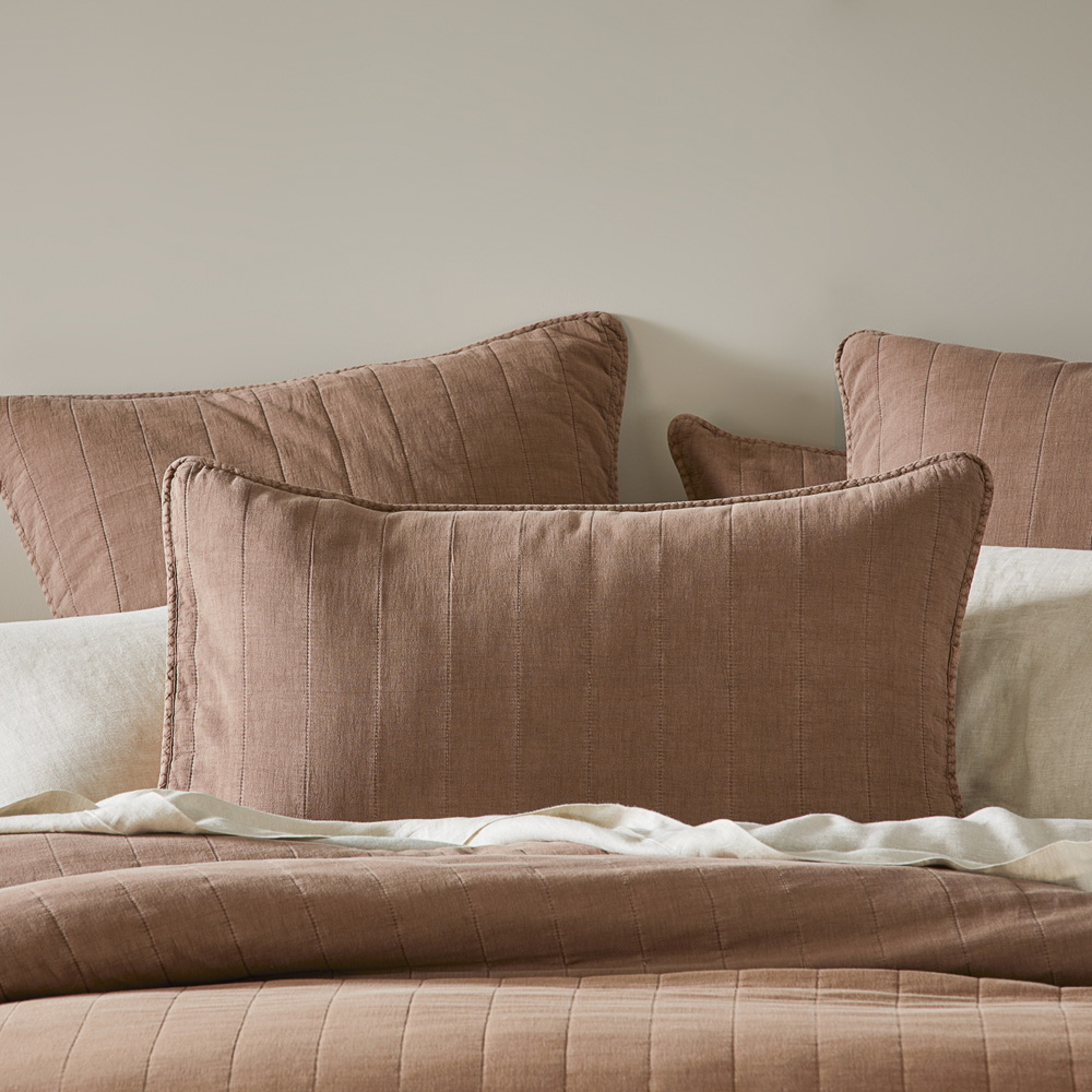 Bronte Cocoa Quilted Pillowcases