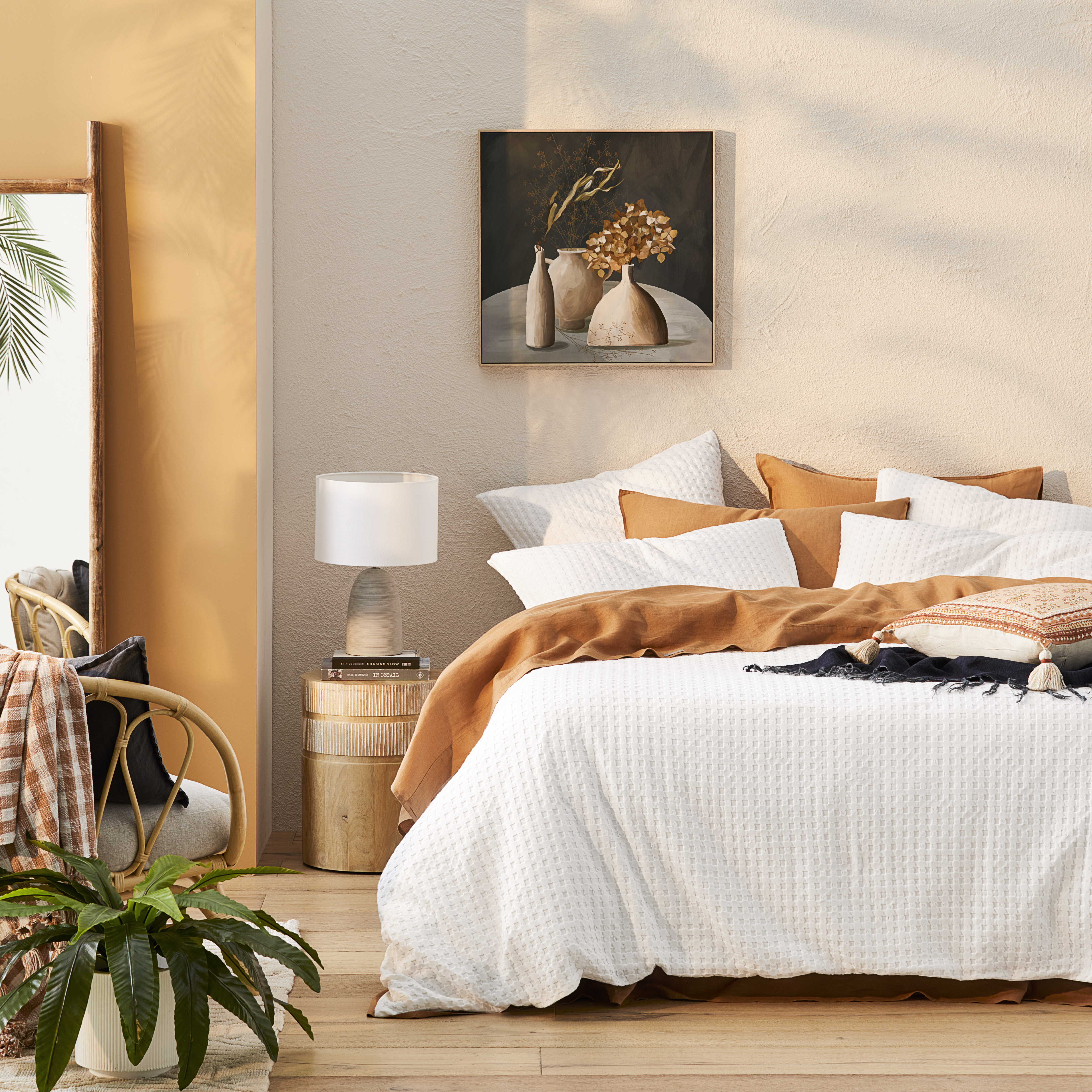 Manhattan Waffle White Quilt Cover Set + Separates