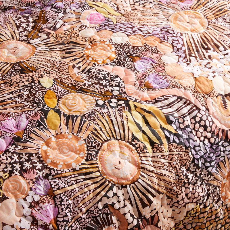 Cungelella Yamamillah Pink Earth Quilted Quilt Cover Separates