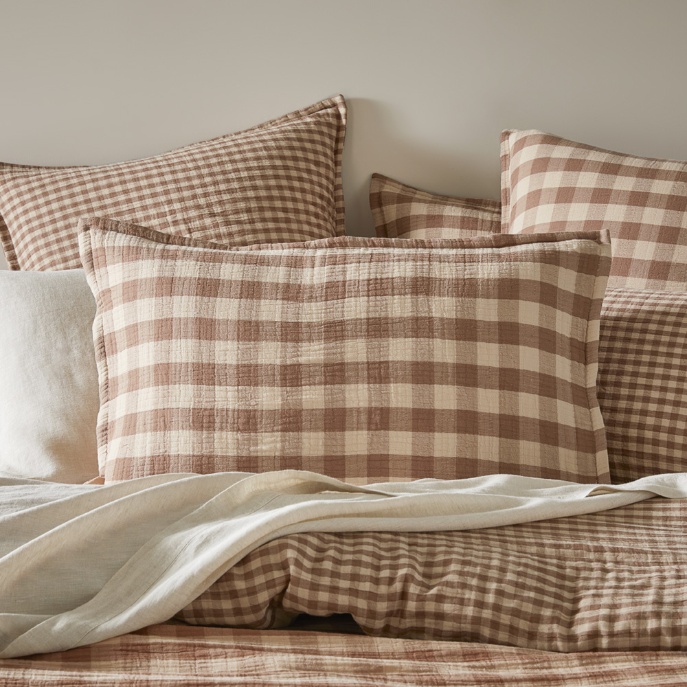 New York Cappuccino Check Pillowcases