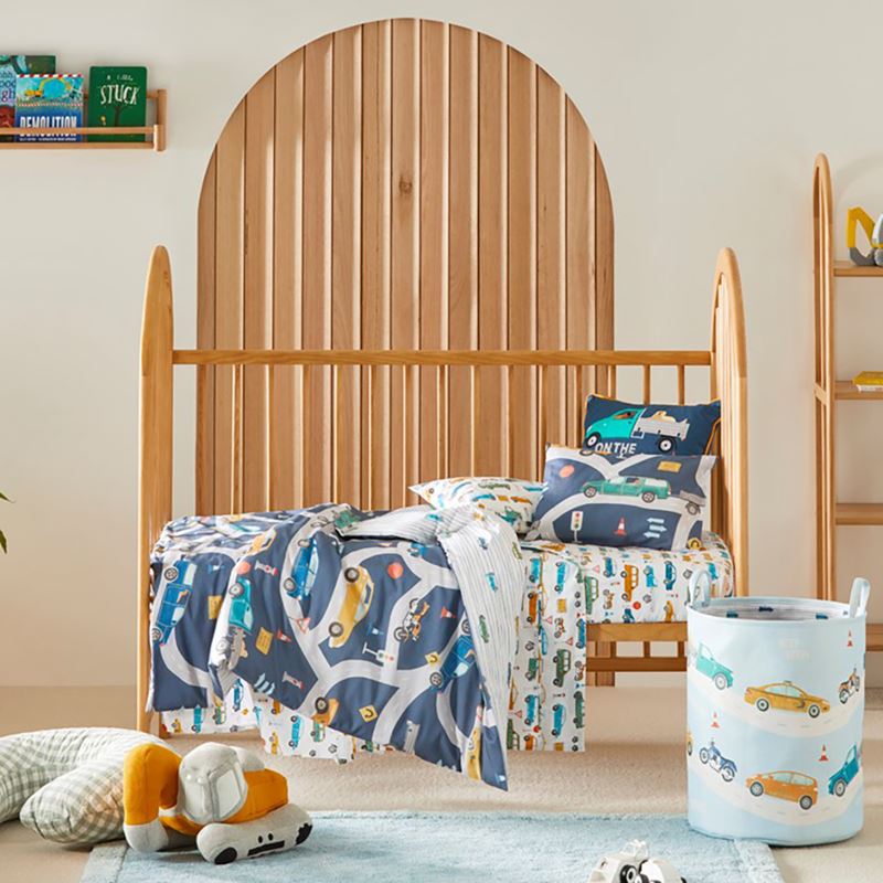 On the Road Steel Blue Quilt Cover Set