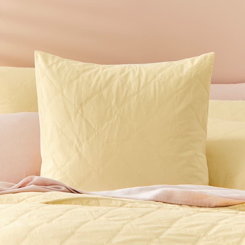 Stonewashed Cotton Dusty Lemon Quilted Coverlet Separates