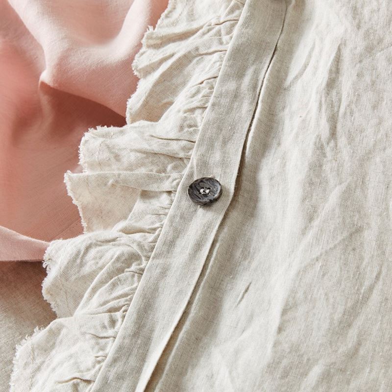 Vintage Washed Linen Linen Ruffle Quilt Cover Separates