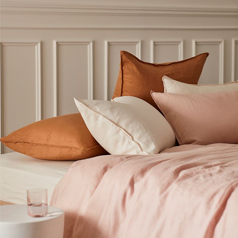 Vintage Washed Linen Nude Pink Quilt Cover Separates