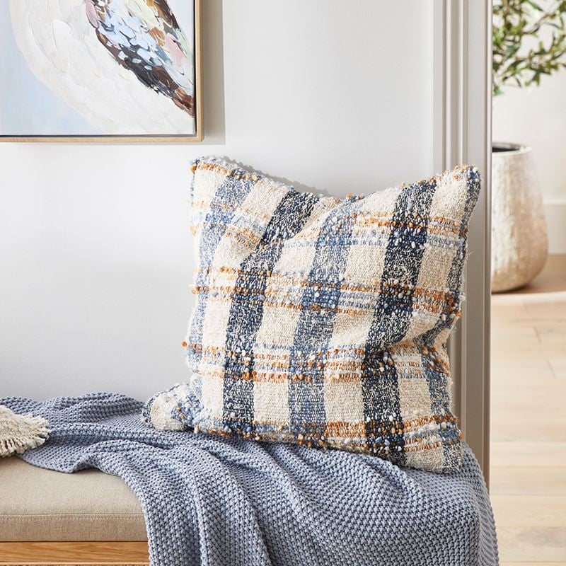 Heidelberg Blues Check Cushion