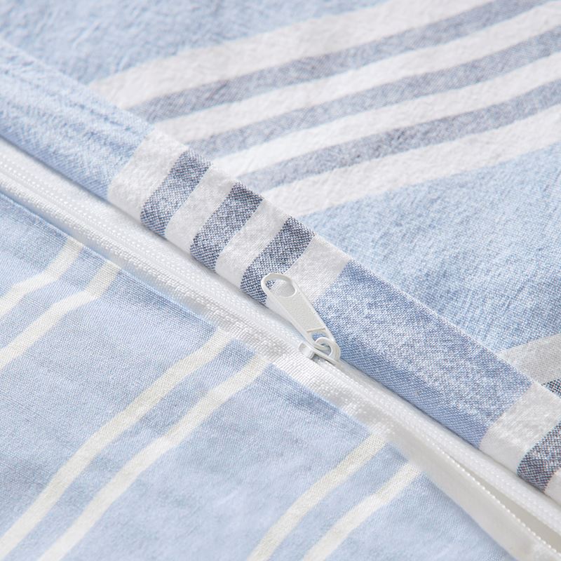 Heirloom Theodore Yarn Dyed Blue Stripe Cot Quilt Cover Set