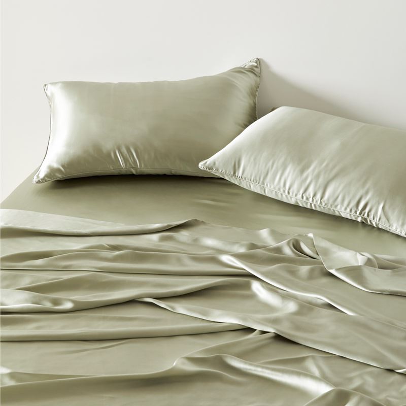 Pure Silk Tea Green Sheet Set
