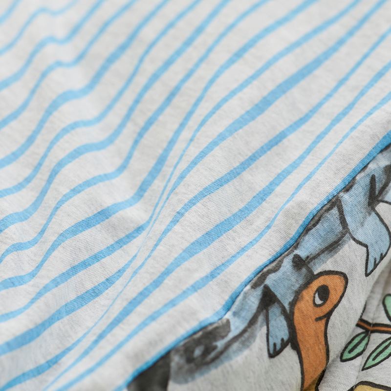 Happy Little Dinos Grey Marle Quilted Jersey Quilt Cover Set