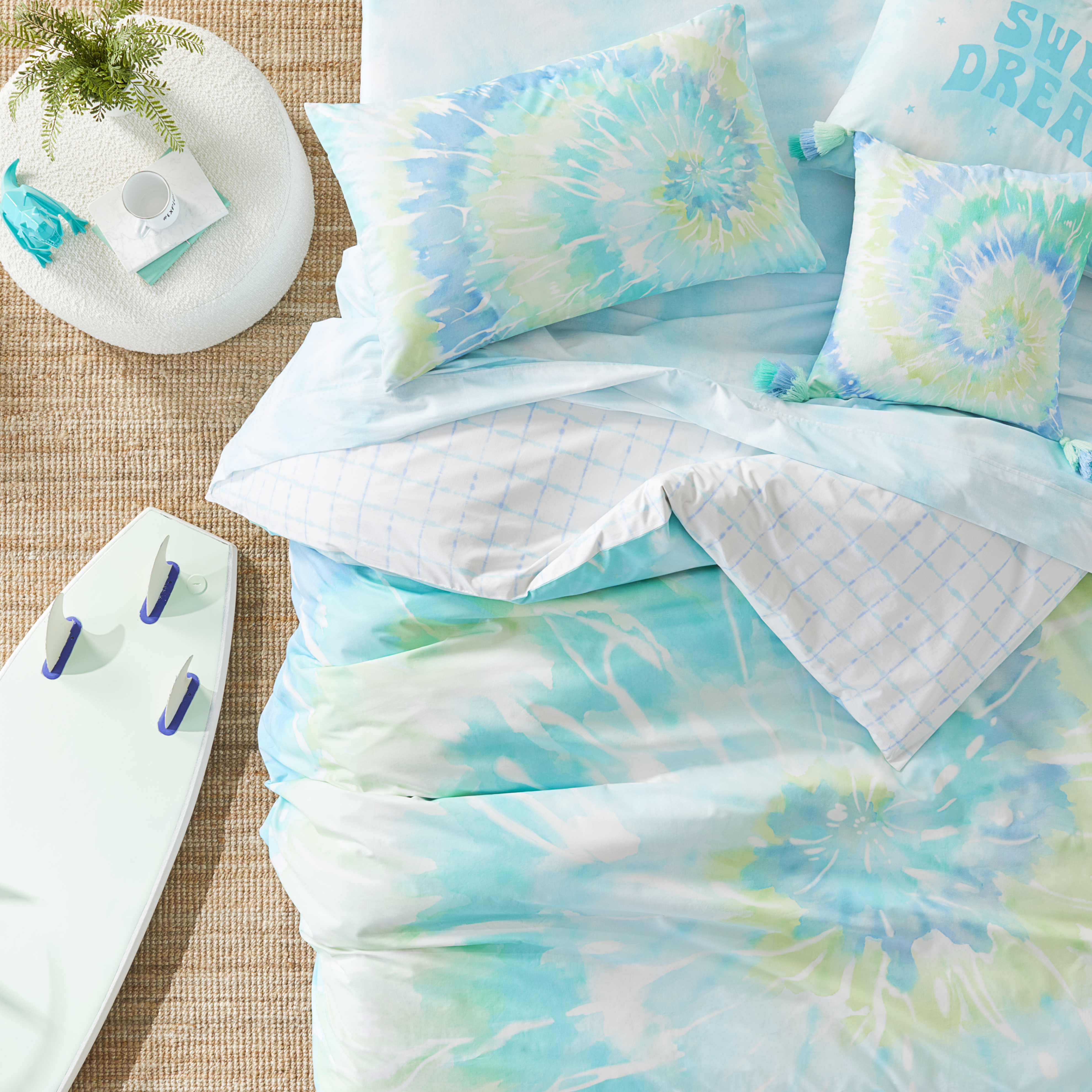 Ziggy Tie Dye Marine Quilt Cover Set