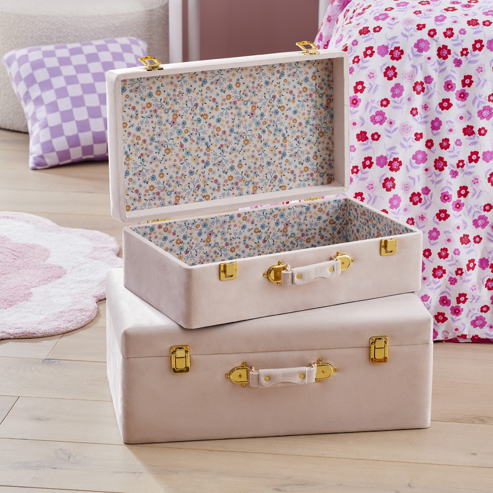 Keepsake Pink Lottie Floral Suitcases Set of 2