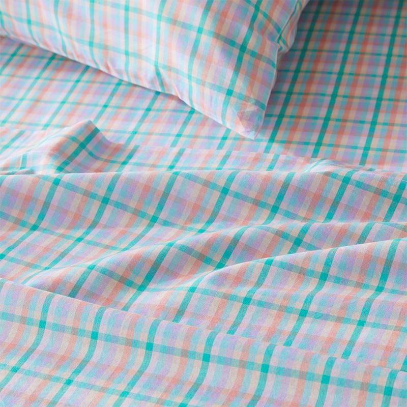 Bright Check Green Printed Sheet Set