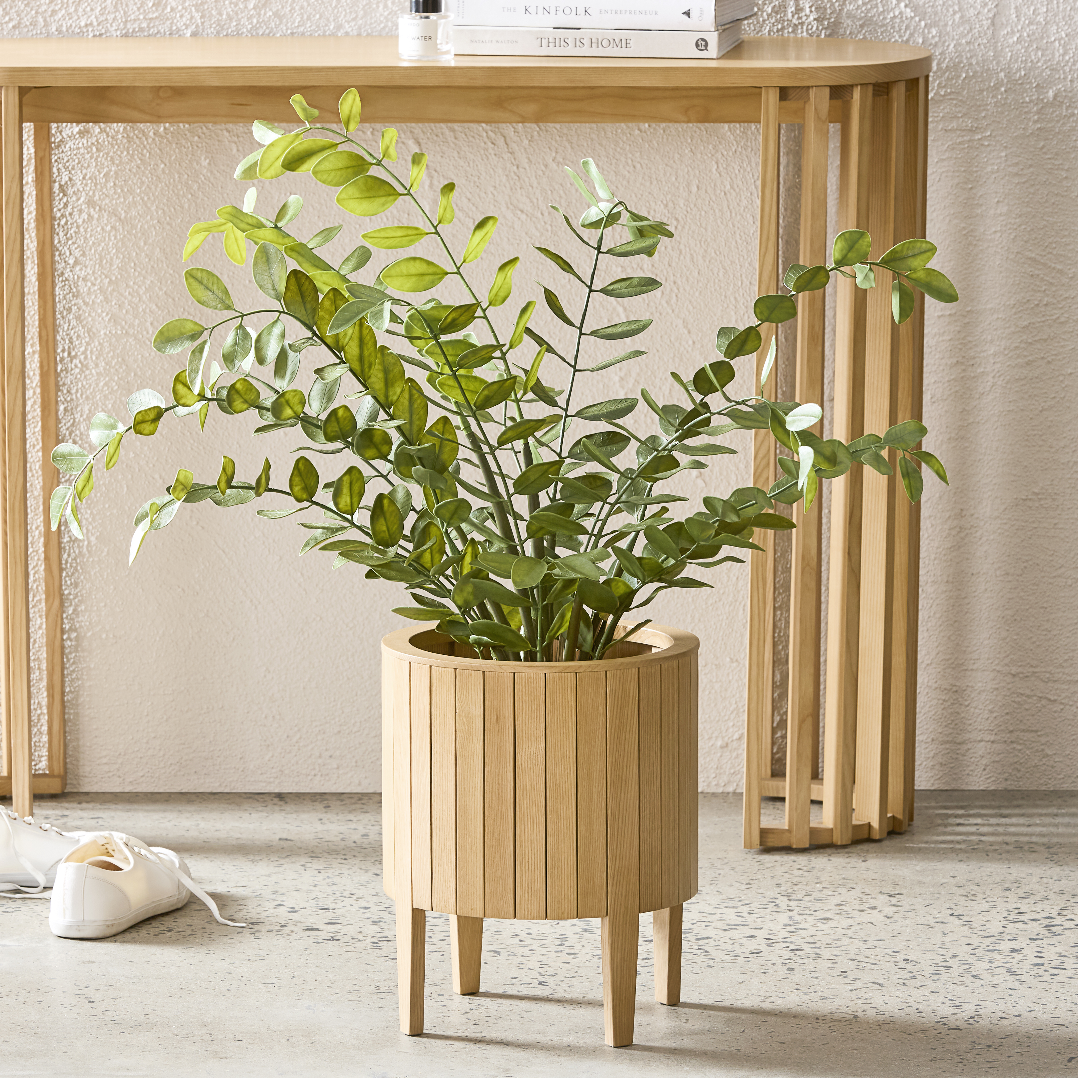 Mark Tuckey Paneled Natural Plant Stand