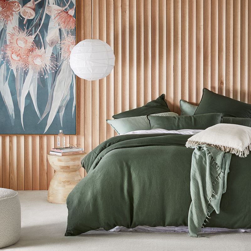 Vintage Washed Linen Thyme Pillowcase