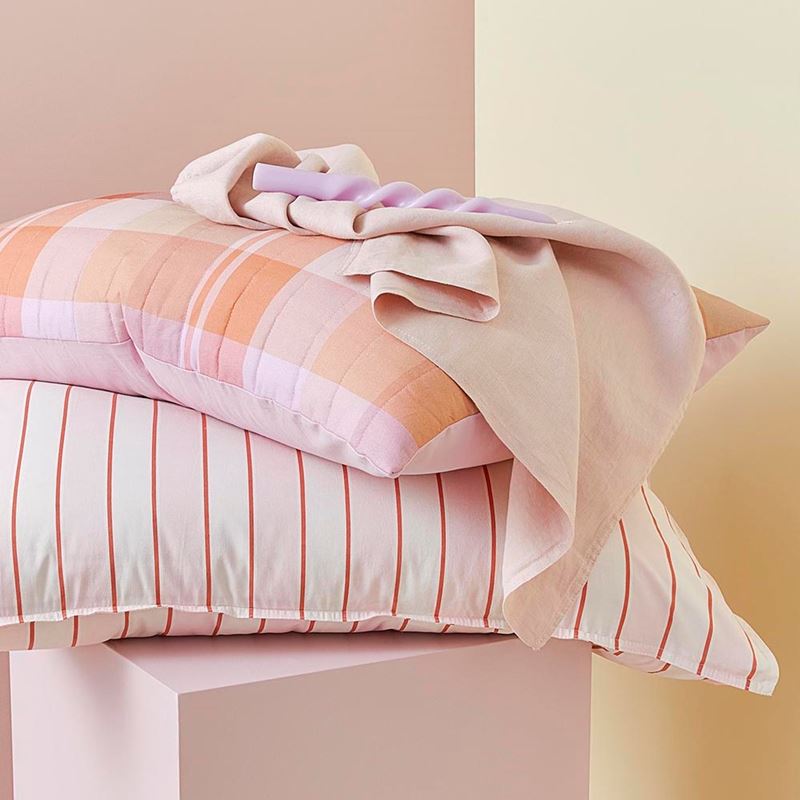 Stonewashed Cotton Sunset Stripe Paprika Sheet Separates