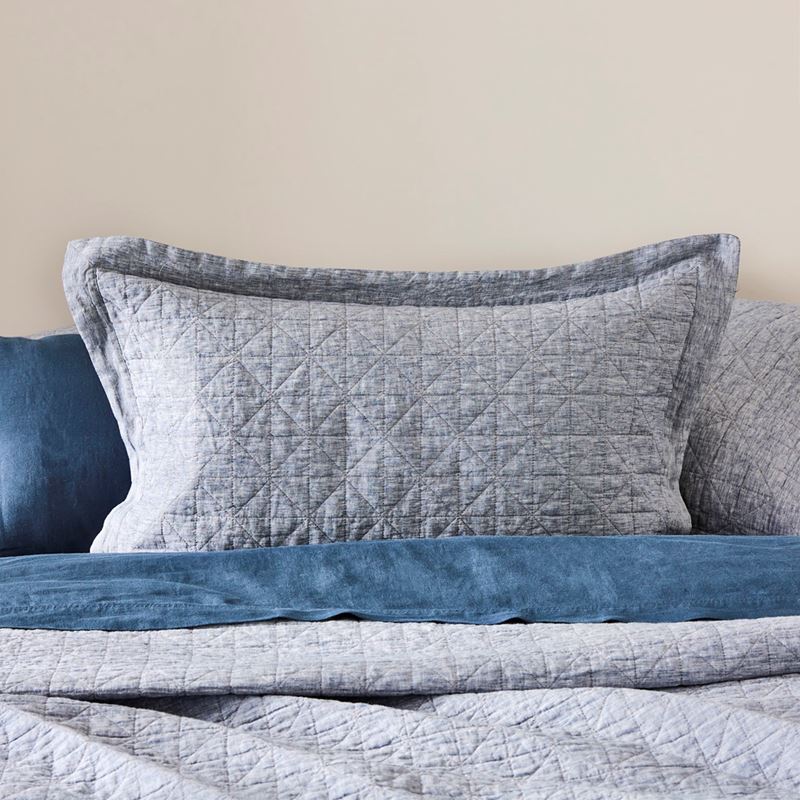 Vintage Washed Linen Navy Marle Quilt Cover Separates