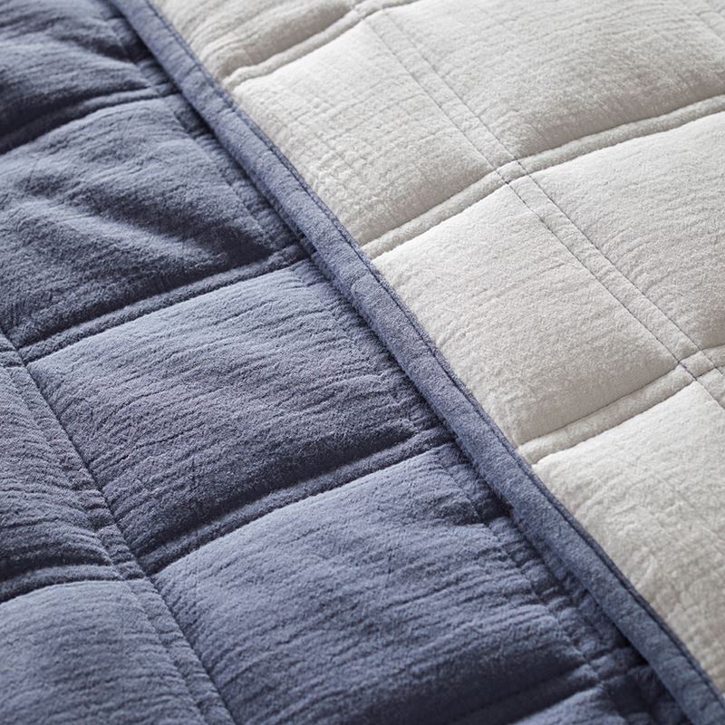 Crinkle Cotton Denim Quilted Coverlet Separates