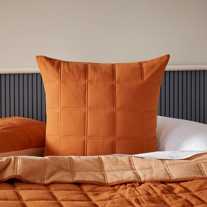 Crinkle Cotton Brown Sugar Quilted Coverlet Separates