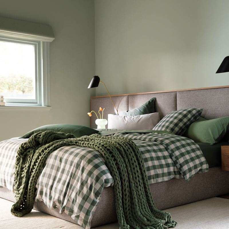 Bamboo Linen Cypress Check Quilt Cover Separates