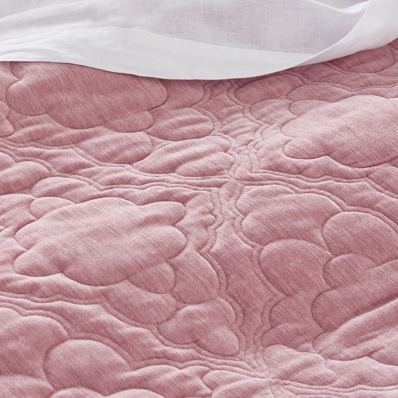 Brielle Velvet Pink Quilted Coverlet Separates