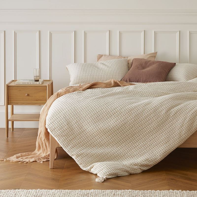 Ren Waffle Oatmeal Quilt Cover Separates