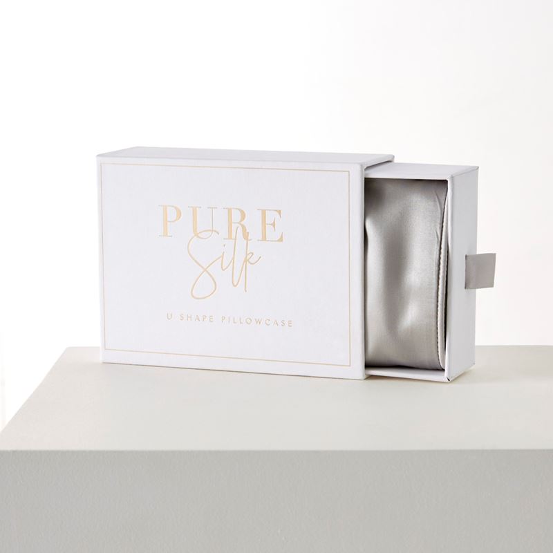 Pure Silk Silver U Shape Pillowcase