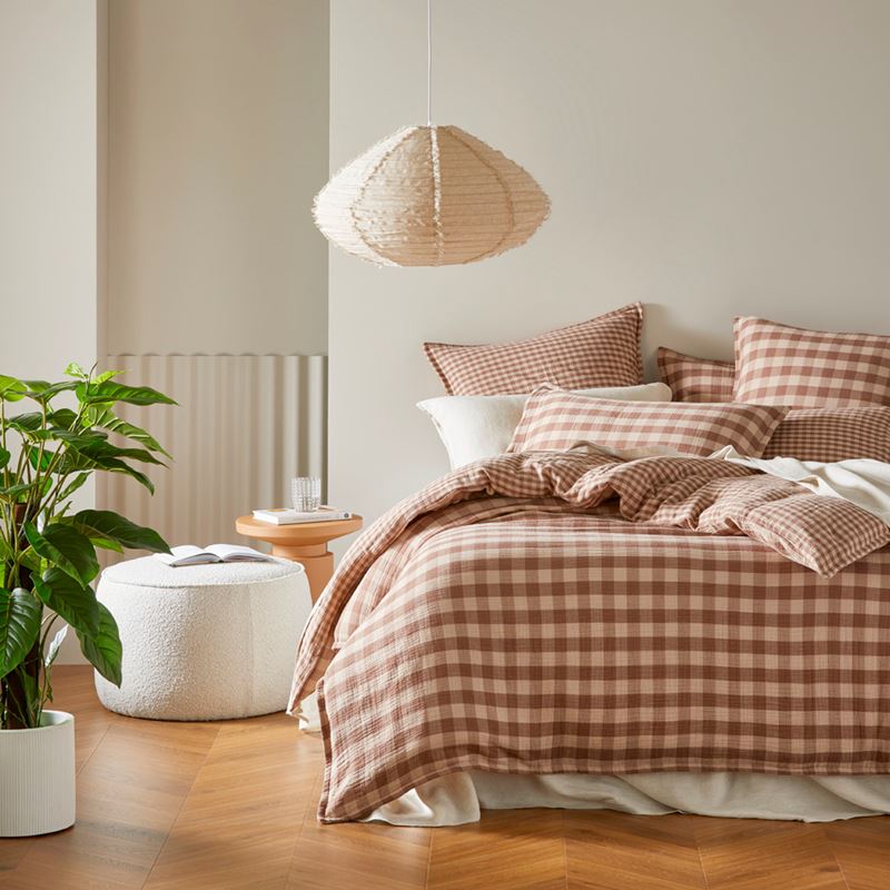 New York Cappuccino Check Pillowcases