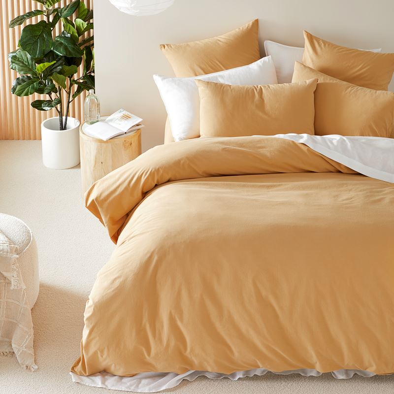 Stonewashed Cotton Gold Pillowcases