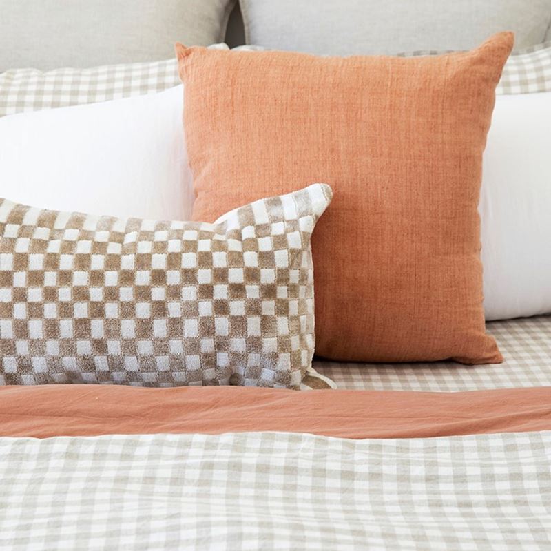 Vintage Washed Linen Linen Check Quilt Cover Separates