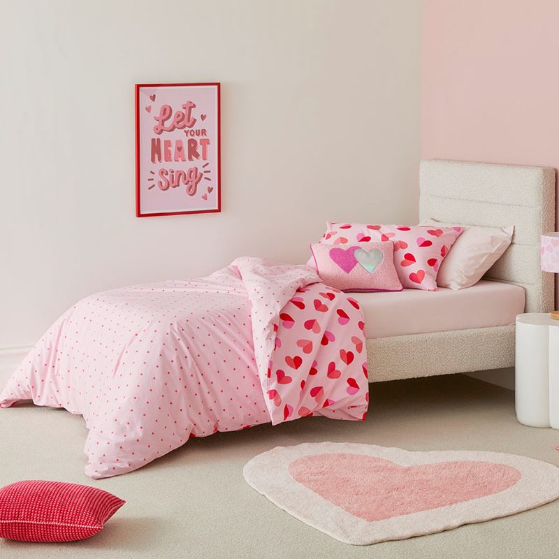 Sweet Heart Pink Quilt Cover Set