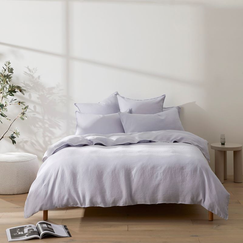 Vintage Washed Linen Lilac Hint Pillowcases