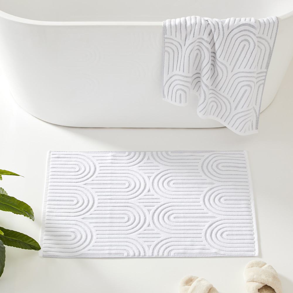 Archie White Marle Bath Mat