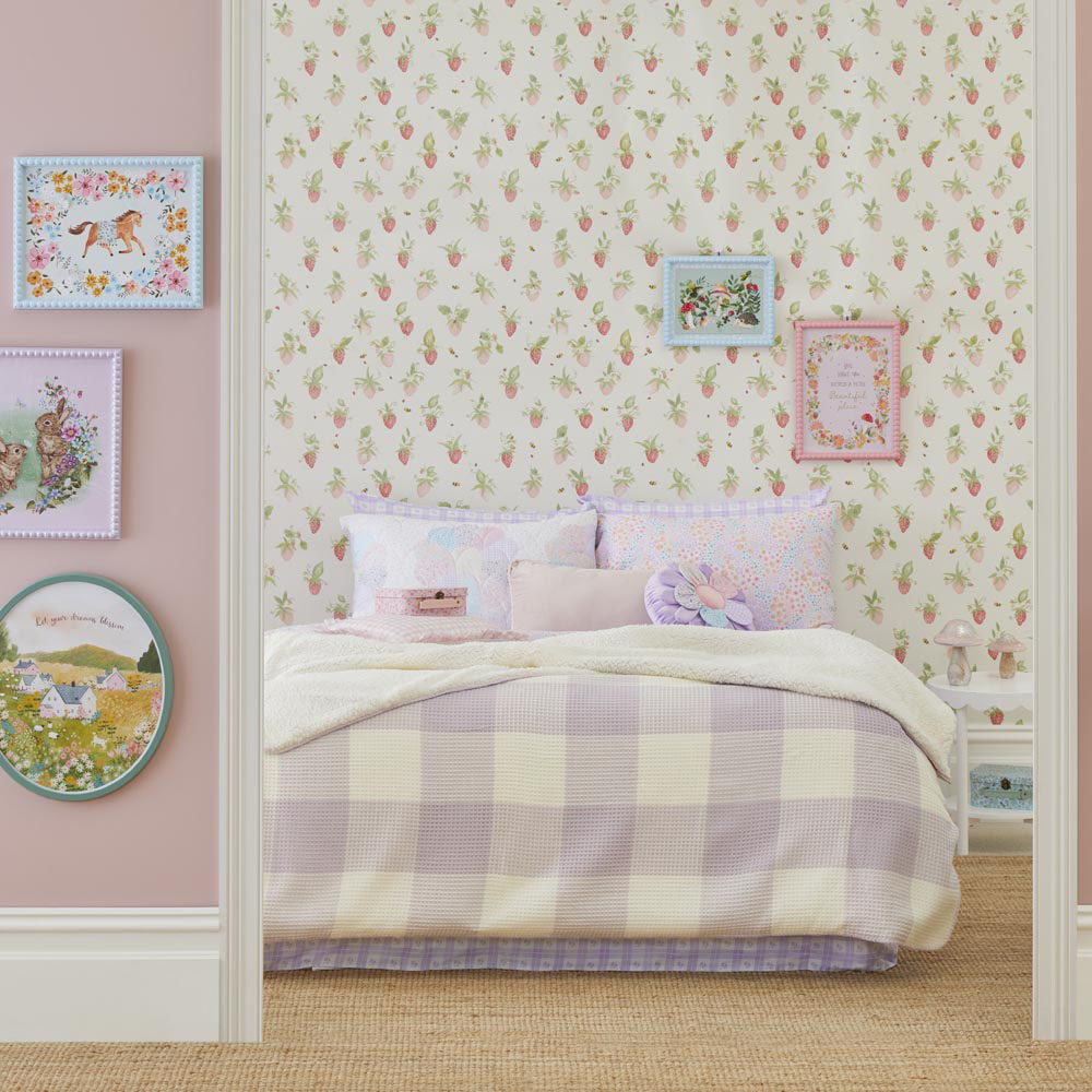 Tanner Lilac Gingham Check Waffle Blanket