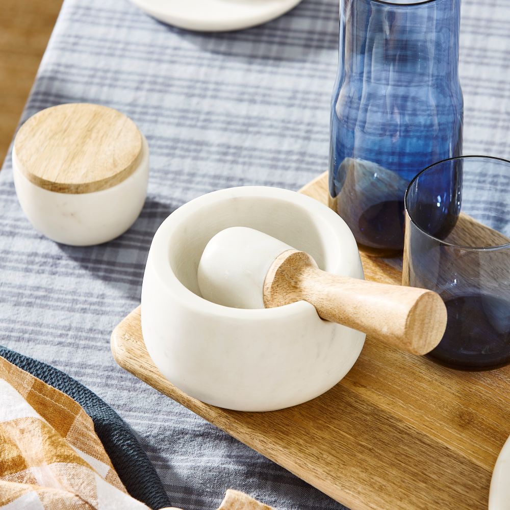 Boston Kitchen White Mortar & Pestle