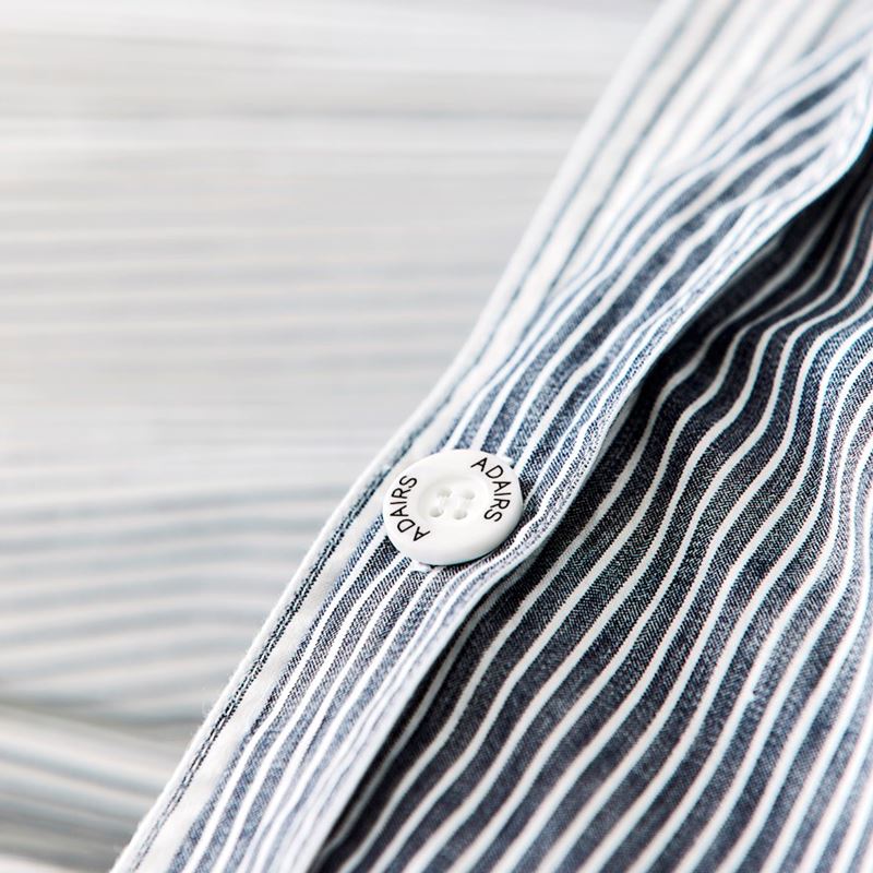 Stonewashed Printed Cotton Navy Stripe Quilt Cover Separates