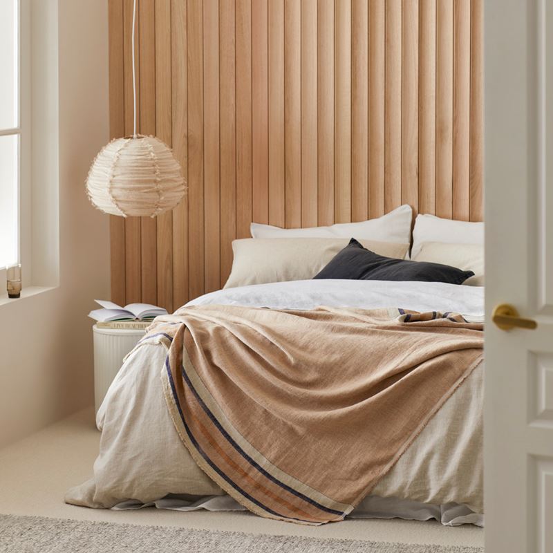 Indra Sandstone Linen Throw