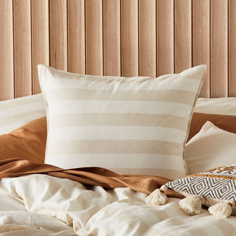 Vintage Washed Linen Sand Stripe Quilt Cover Set + Separates