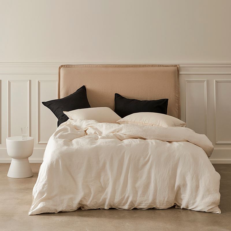 Vintage Washed Linen Pearl Quilt Cover Separates